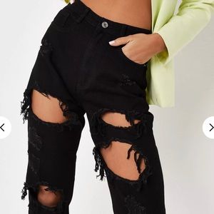 Misguided high rise extreme ripped jeans size 4